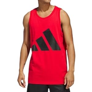 Adidas Men's Size Small Red Tank Top Athletic Sleeveless Red Black